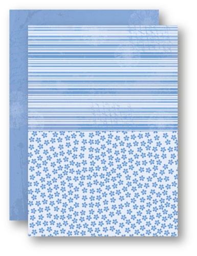 Nellie's Choice A 4 doppelseitiges Papier BLAU Blumen / Blue Flow NEVA015