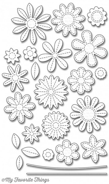 Dienamics Stanzform Blumen mit Nähnaht / Stitched Flowers MFT-0969