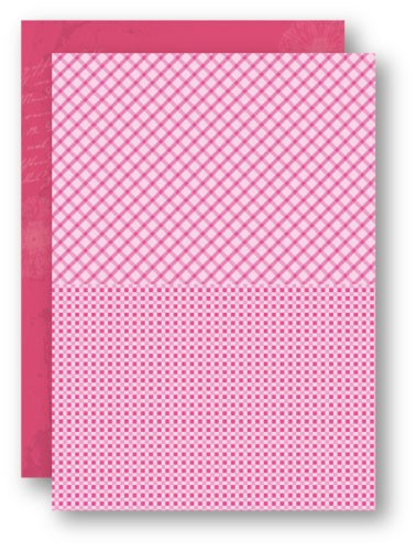 Nellie's Choice A 4 doppelseitiges Papier PINK kariert / Pink Squa NEVA007