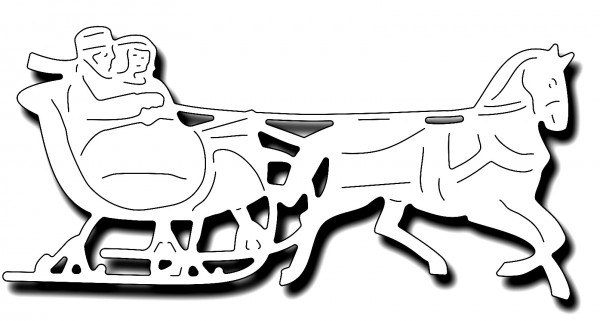 Frantic Stampers Stanzform Pferd u. Schlitten / Victorian Sleigh Ride FRA-DIE-09992
