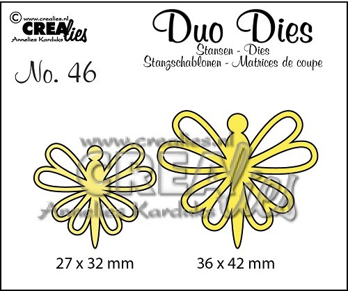 Crealies Duo Dies Stanzform Schmetterlinge Nr. 46 CLDD46