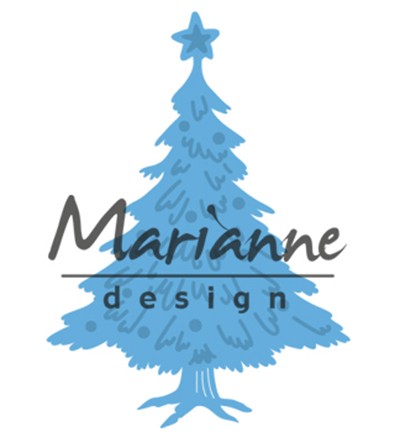 Marianne D Stanz-u. Prägeform Weihnachtsbaum mit Stern / Christmas Tree With Decorated LR0491