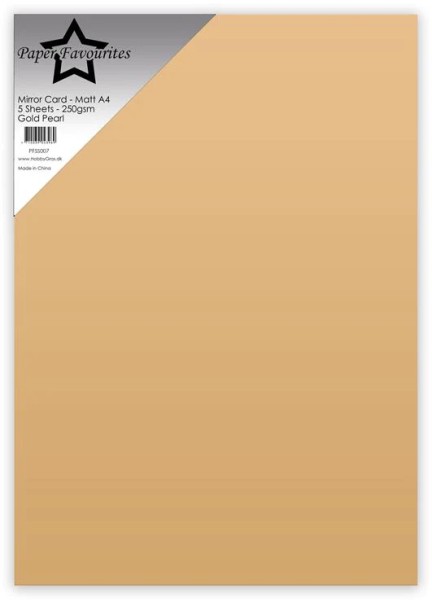 Paper Favourites A4 Mirror Card Mat ' GOLD PEARL ' ( 5 Blatt ) PFSS007