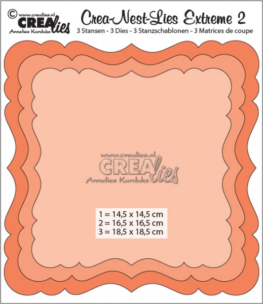 Crealies Stanzform Crea-Nest-Lies EXTREME Nr. 2 CNLLE02 für A4 Maschinen