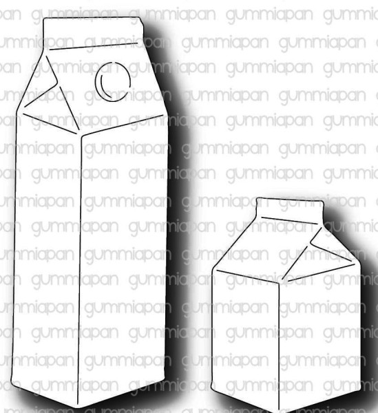 Gummiapan Stanzform Milchtüten / Mjölkförpackningar D210283