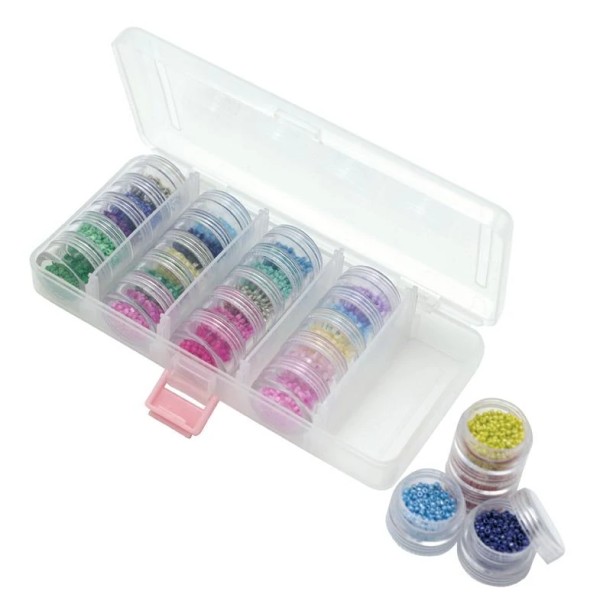 HobbyGros Plastikbox mit 25 runden Böxchen ( ohne Inhalt ) SS104