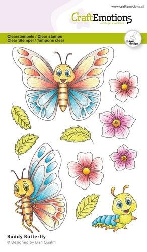 Craft Emotions Clearstempel A6 - Schmetterling 130501/2721