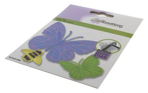CraftEmotions Impress Stamp Stanzform Schmetterling u. Biene / Butterfly and Bee 115633/3403