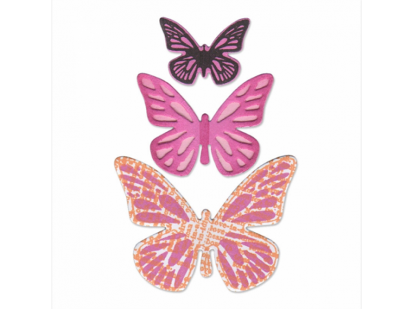 Sizzix Stanzform Framelits u. Clear Stempel-Set Schmetterlinge # 4 / Butterflies # 4 658290