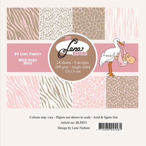 Lene Paperpad 6 " x 6 " WILD BABY - ROSA BLP035