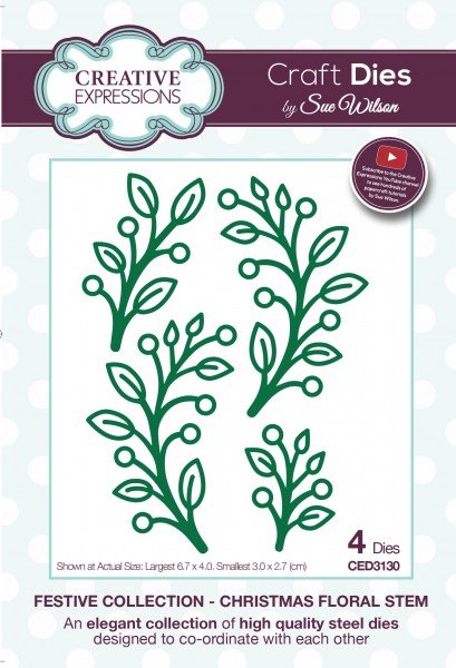 Creative Expressions Stanzform Christmas Floral Stem CED3130