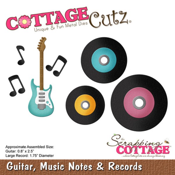CottageCutz Stanzform Guitar, Music Notes & Records CC-1153