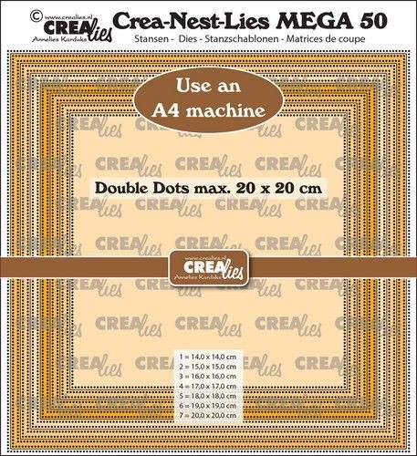 Crealies Stanzform Crea-Nest-Lies MEGA dies No. 50 Square Dots / Squares with double dots, full cm