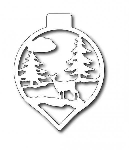 Frantic Stamper Stanzform Weihnachtsornament mit Hirsch u. Bäumen / Deer in Woods FRA-DIE-09659