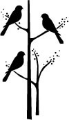 Memory Box Stempel Vögel auf Zweigen / Meadow Birds D1376