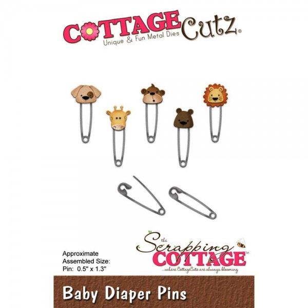 CottageCutz Stanzform Baby Sicherheitsnadeln / Baby Diaper Pins CC-281