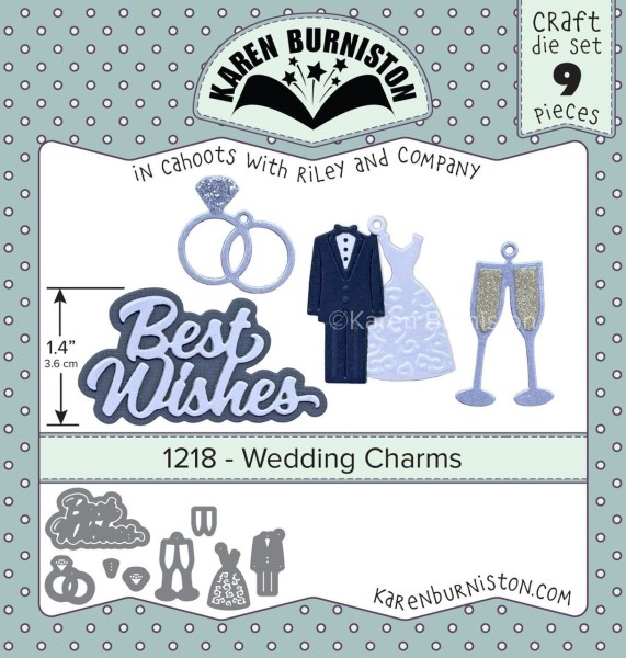 Karen Burniston Stanzform Hochzeits-Charms / Wedding Charms 1218