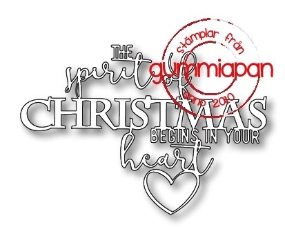 Gummiapan Stanzform ' The Spirit of Christmas begins in your heart ' D180915