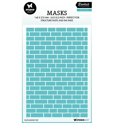 Studio Light Mask Stencil 15 cm x 21 cm BRICK WALL Essentials Nr. 152 SL-ES-MASK152
