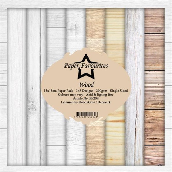 Paper Favourites Paperpad 6 " x 6 " WOOD PF209