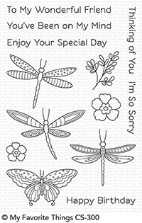 My Favorite Things Clearstempel-Set Libellen, Schmetterling u. Blumen / Fluttering Friends CS-300 di