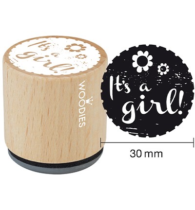 COLOP Woodies Holzstempel rund It's A Girl WE6001