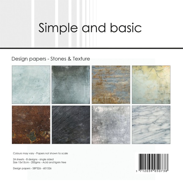 Simple and Basic Paper Pack 6 " x 6 " STONES & TEXTURE SBP526