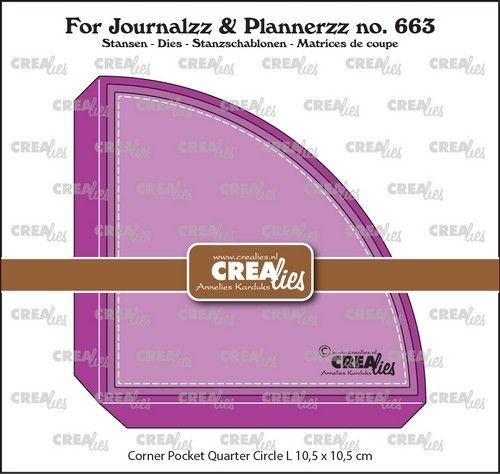 Crealies Stanzform Corner Pocket Quarter Circle LARGE 10,5 cm + 2 Layers CLJP663