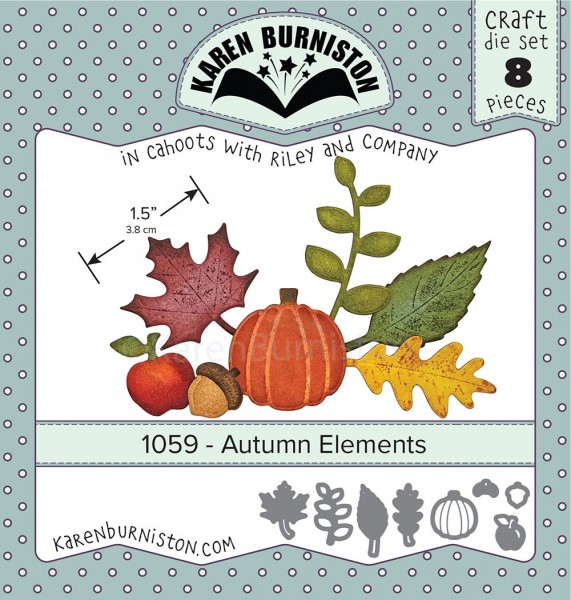 Karen Burniston Stanzform Herbstblätter, Kürbis u. Eichel / Autumn Elements 1059