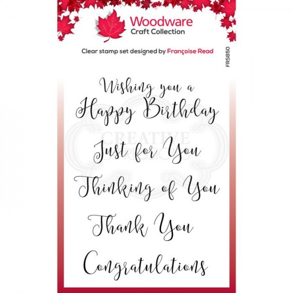 Creative Expressions Woodware Clear Stempel Curly Greetings FRS850