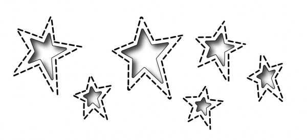 Frantic Stampers Stanzform Sterne mit Nähnaht außen / Reverse Cut Stitched Country Stars FRA-DIE-098