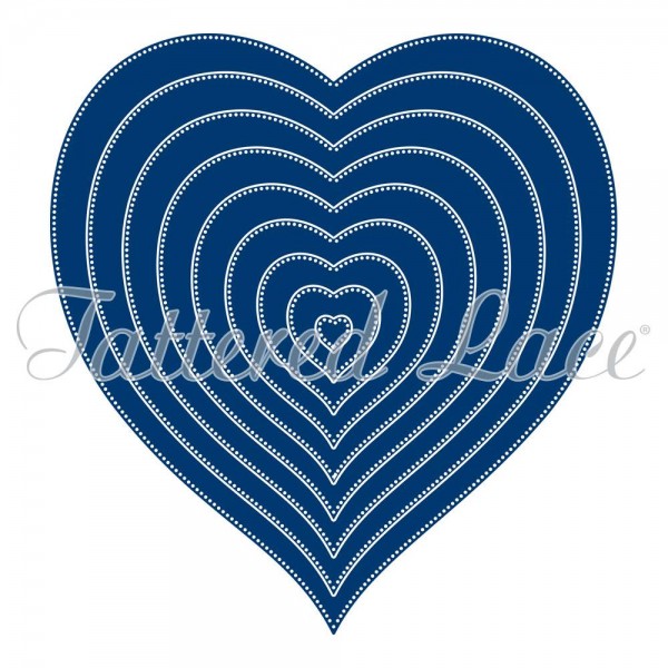 Tattered Lace Stanzform Herzen mit Punkte / Pin Dot Hearts ETL90