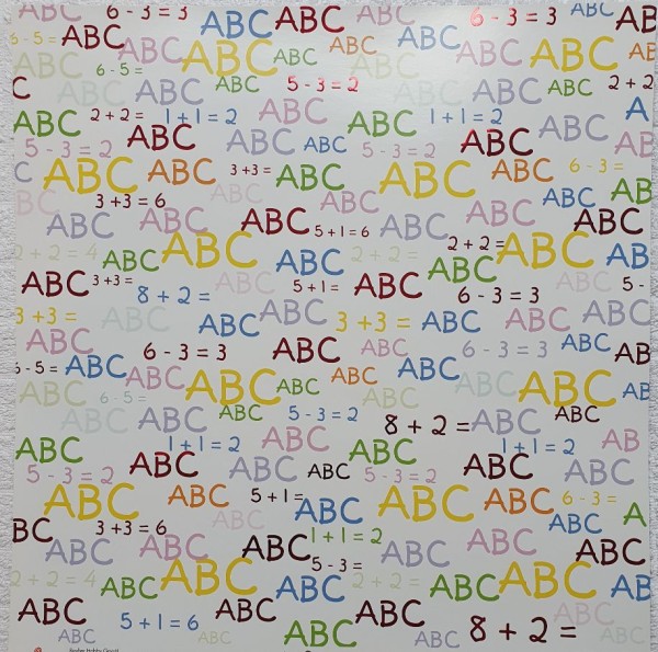 Rayher Scrapbookpapier ABC u. Zahlen teilfoliert 79-504-000