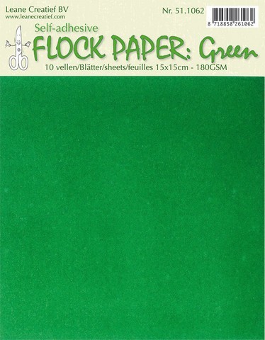 Le Crea Design Flock-Papier selbstklebend GRÜN 15 cm x 15 cm 51.1062