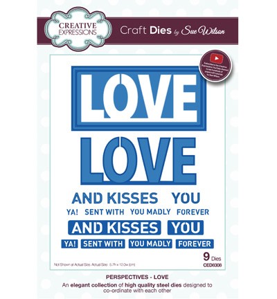 Creative Expressions Stanzform ' LOVE AND KISSES ' CED8308