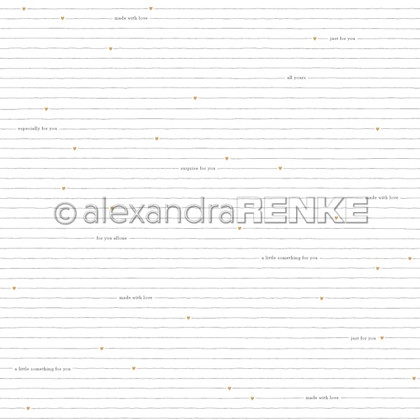 Alexandra Renke Designpapier ' Made with Love Linienmuster Gold ' 10.2903