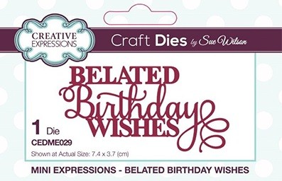 Creative Expressions Stanzform MINI ' Belated Birthday Wishes ' CEDME029