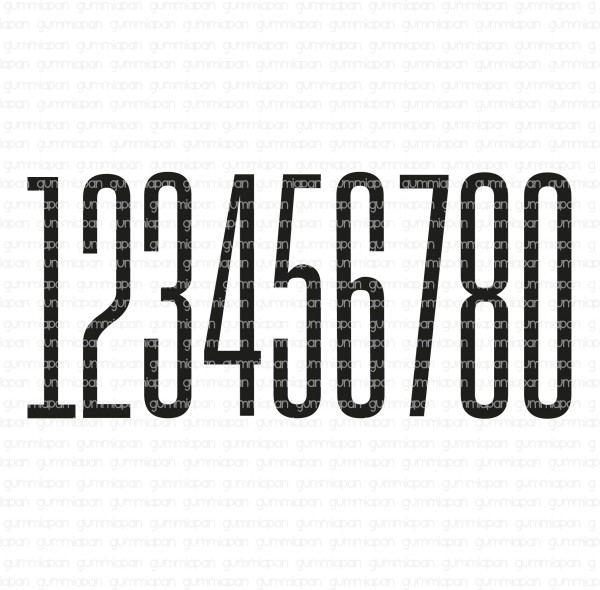 Gummiapan Stempelgummi Zahlen hoch 8,5 cm / Höga siffror 22060302