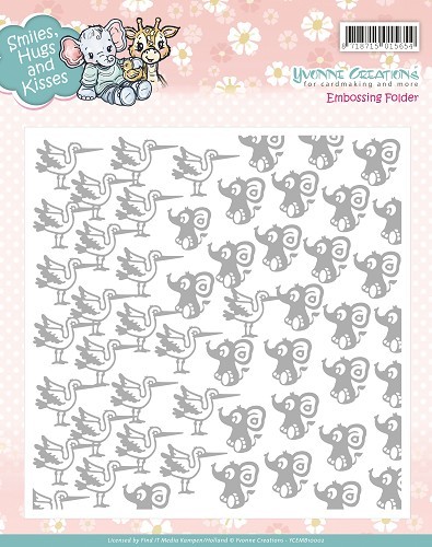 Yvonne Creations Embossing Folder Baby / Smiles, Hugs and Kisses YCEMB10002
