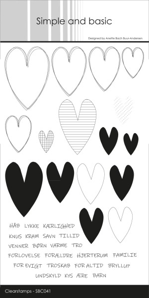 Simple and Basic Clearstempel Herzen / Hearts Sketch SBC041