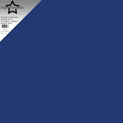 Paper Favourites Scrapbookpapier SMOOTH Cardstock ' ELEGANT BLUE ' ( 10 Blatt ) PFSS519