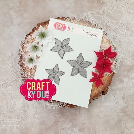 Craft & You Design Stanzform Blume Weihnachtsstern / Small Poinsettia CW260