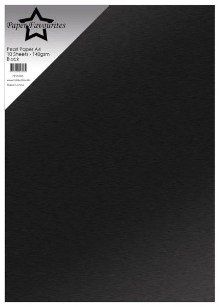 Paper Favourites A4 PEARL Paper ' BLACK ' ( 10 Blatt ) PFSS303