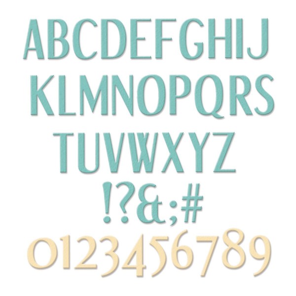 Sizzix Stanzform Thinlits Stylized Alphabet Großbuchstaben u. Zahlen 2,2 cm 665488