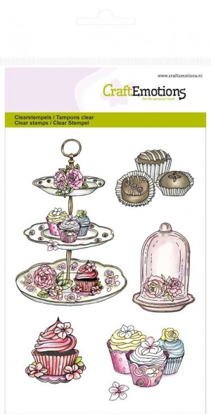 CraftEmotions Clearstempel-Set Delikatesse High Tea Rose 130501/