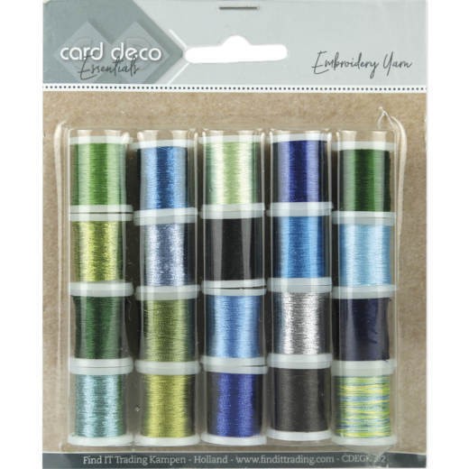 Card Deco Essentials - Embroidery Yarn Mix 02 ( blau-grün ) CDEGK002