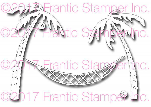 Frantic Stampers Stanzfom Hängematte u. Palmen / Hammock and Palm Trees FRA-DIE-10472