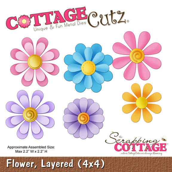 CottageCutz Stanzform Blumen / flower layered SC-CC4x4-387