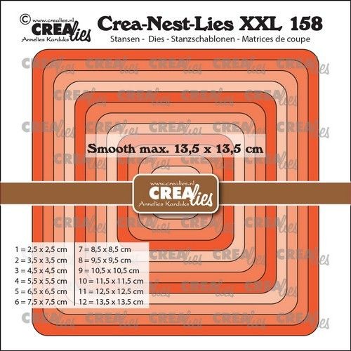 Crealies Stanzform Crea-Nest-Lies XXL Nr.158 SQUARES with rounded corners, smooth CLNestXXL158