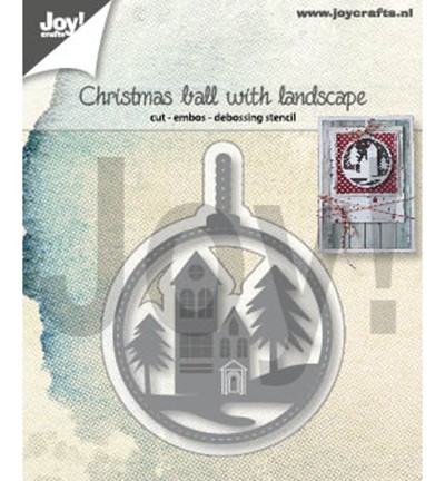 Joycrafts Stanzform Weihnachtskugel mit Häuser u. Bäumen / Christmas Ball With Landscape 6002/1347